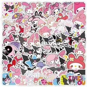 HELLO KITTY STICKERS (100pcs) Colorful Pink Die-Cut Cute Sanrio Cartoon Decal